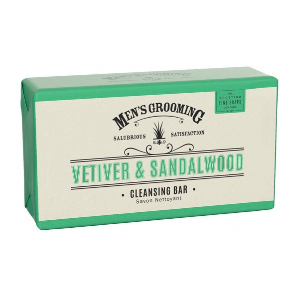 Scottish Fine Soaps Vetiver & Sandalwood Cleansing Wrapped Body Bar 220g