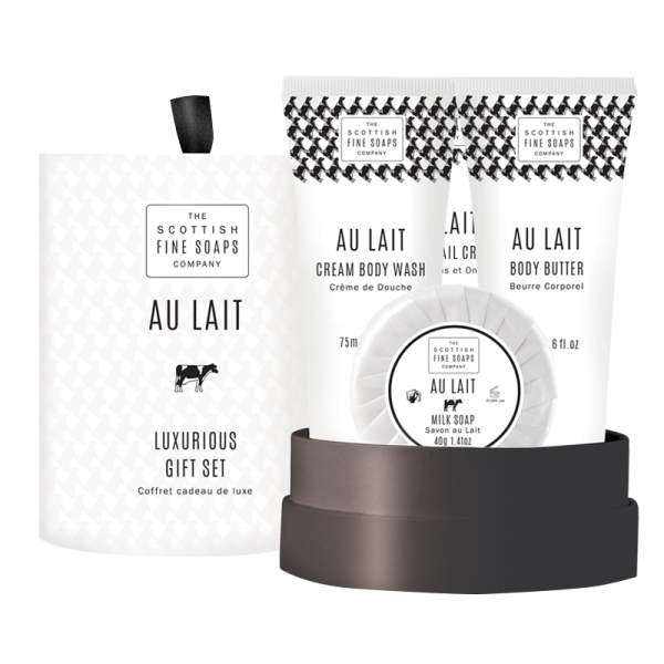 Scottish Fine Soaps Au Lait Luxurious Drum Gift Set