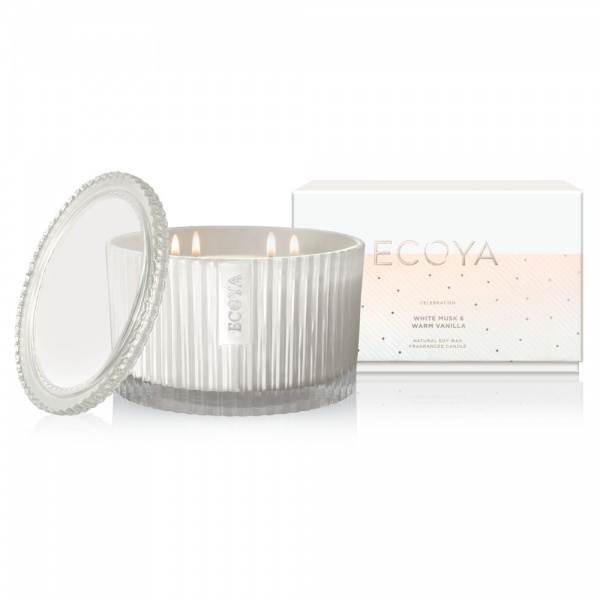 Ecoya Grand Celebration Candle 900g (white musk & warm vanilla)