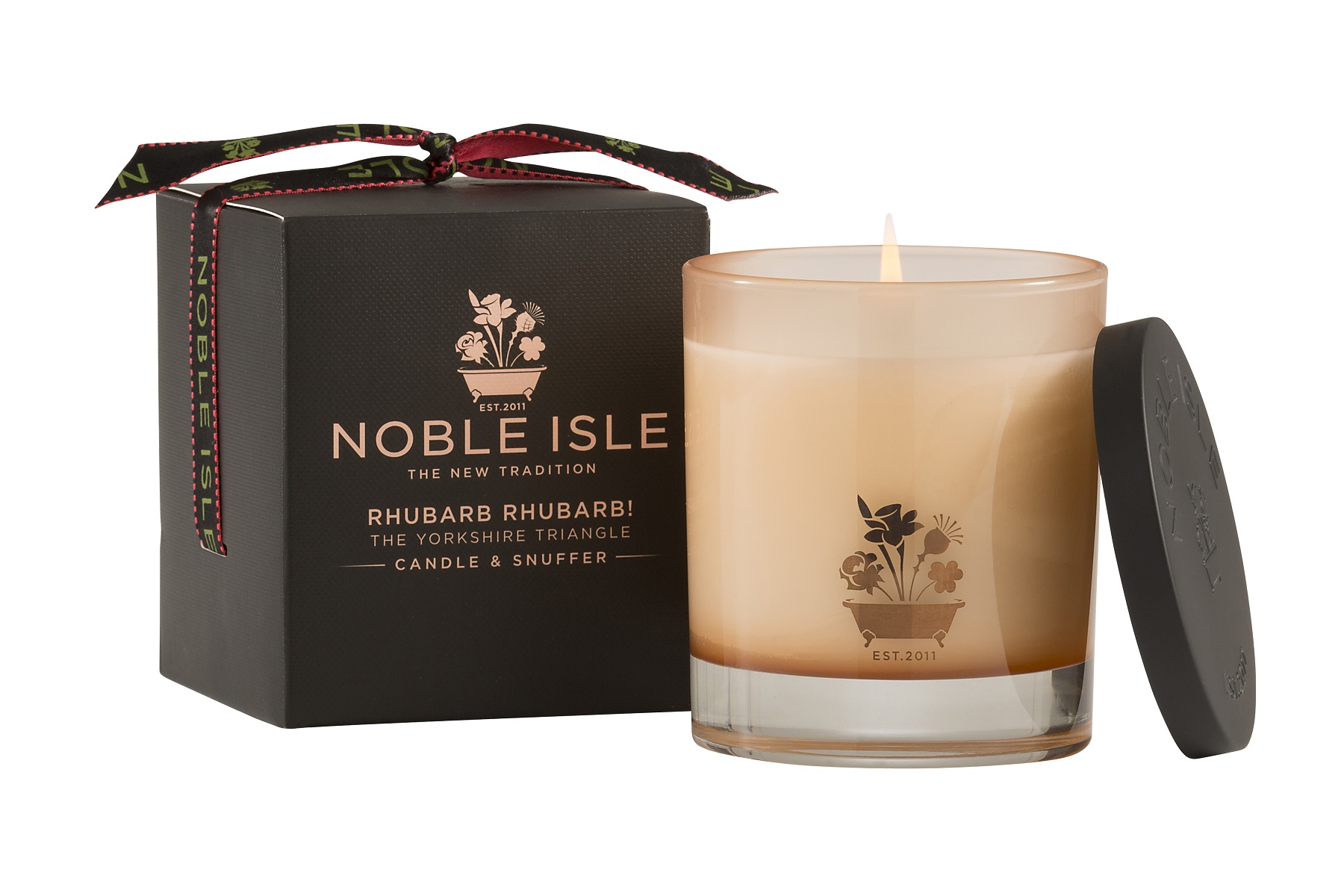 Noble Isle Rhubarb Rhubarb! Candle & Snuffer thefragrancecounter.co.uk
