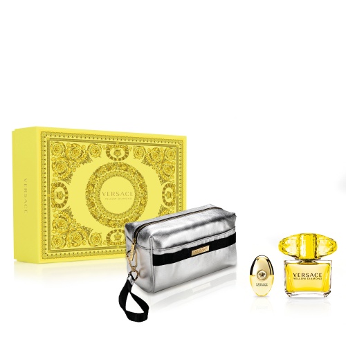 Versace Yellow Diamond Edt 90Ml Gift Set 2020 (With Silver Bag) - Thefragrancecounter.co.uk