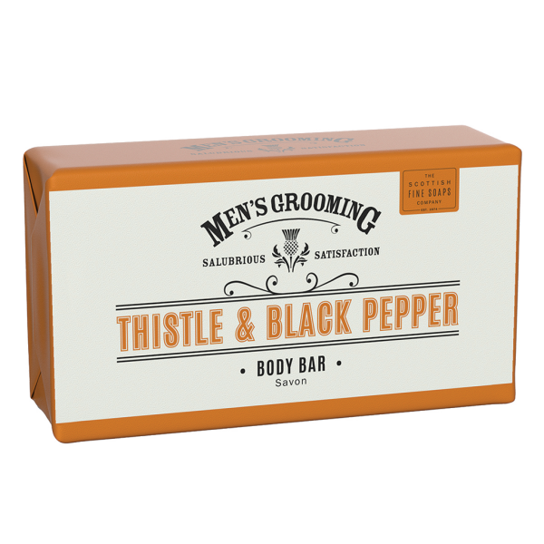 Scottish Fine Soaps Thistle & Black Pepper - Wrapped Soap Body Bar 220g
