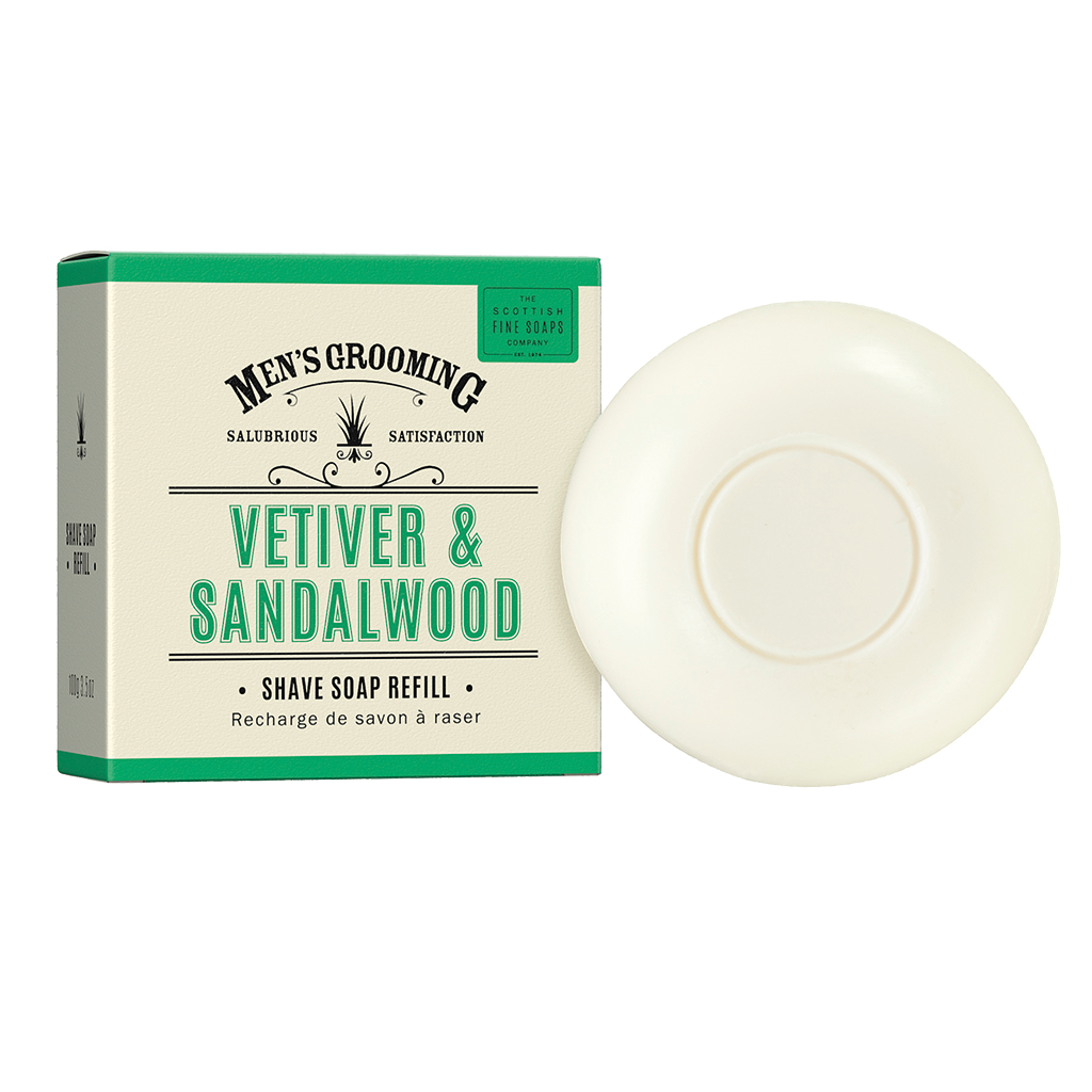 Scottish Fine Soaps Vetiver & Sandalwood Shave Soap Refill 100g