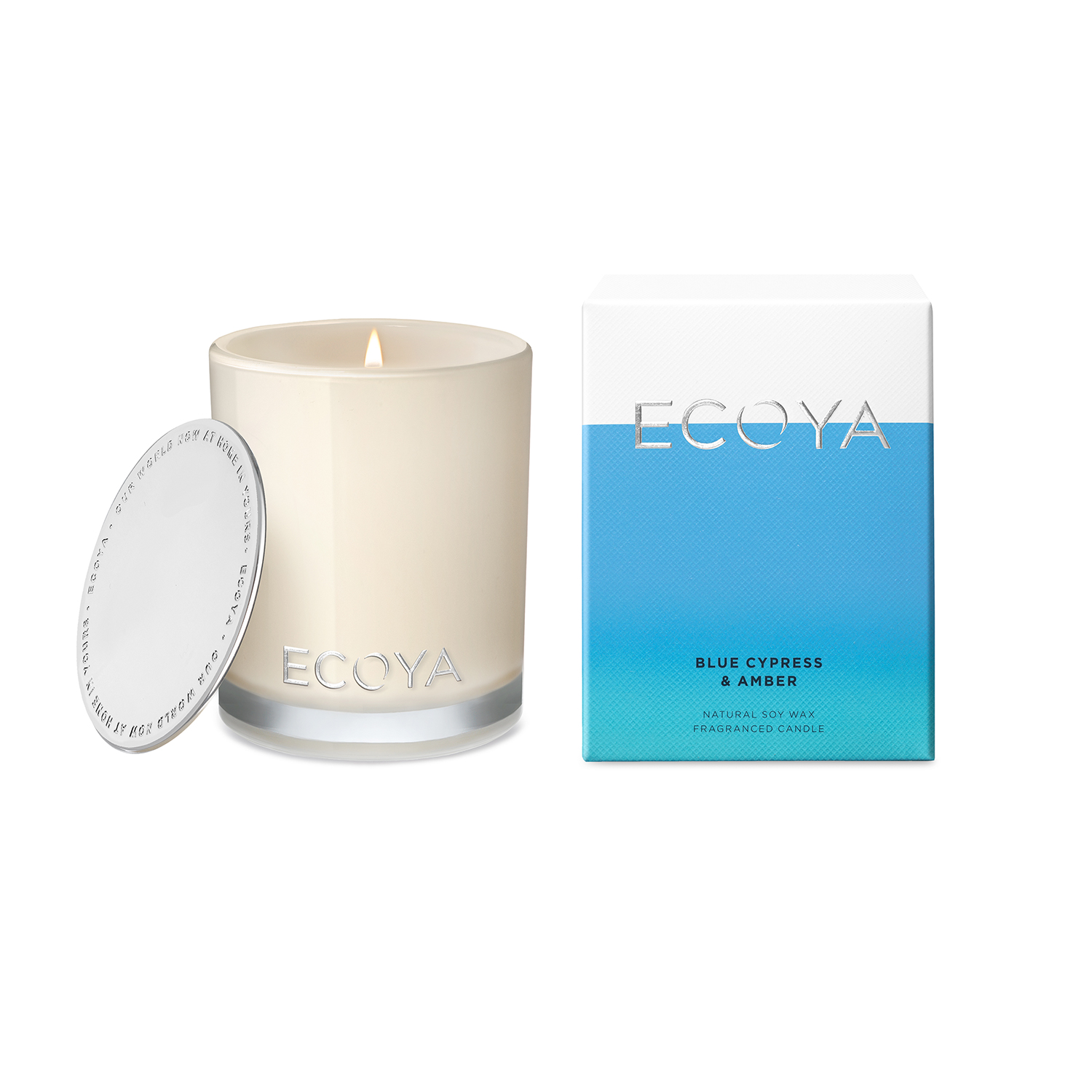 Ecoya Blue Cypress and Amber Madison Jar Candle 400g