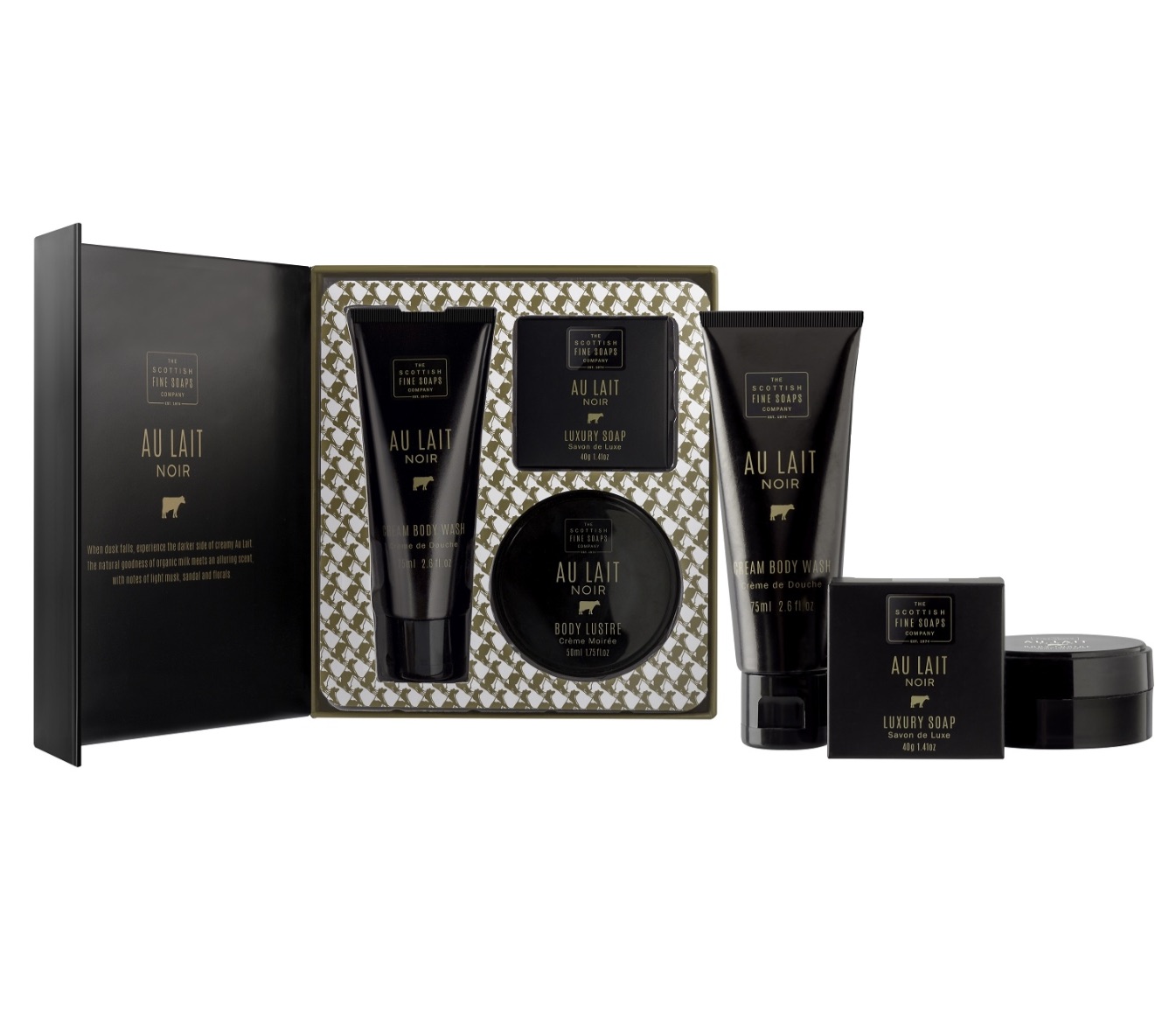 Scottish Fine Soaps Au Lait Noir Body Care Gift Set