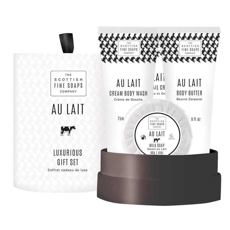 Scottish Fine Soaps Au Lait Luxurious Drum Gift Set