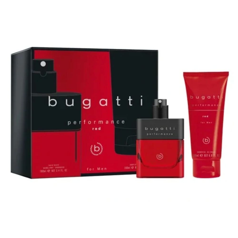 Bugatti Performance Red EDT 100ml Gift Set - thefragrancecounter.co.uk