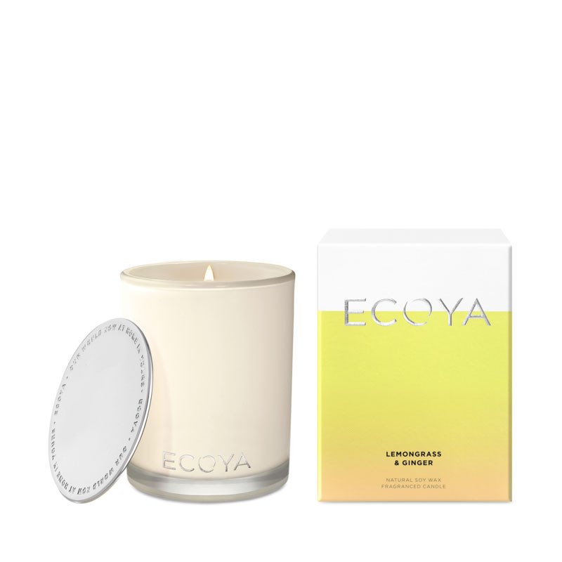 Ecoya Madison Jar Lemongrass & Ginger Candle 400g thefragrancecounter