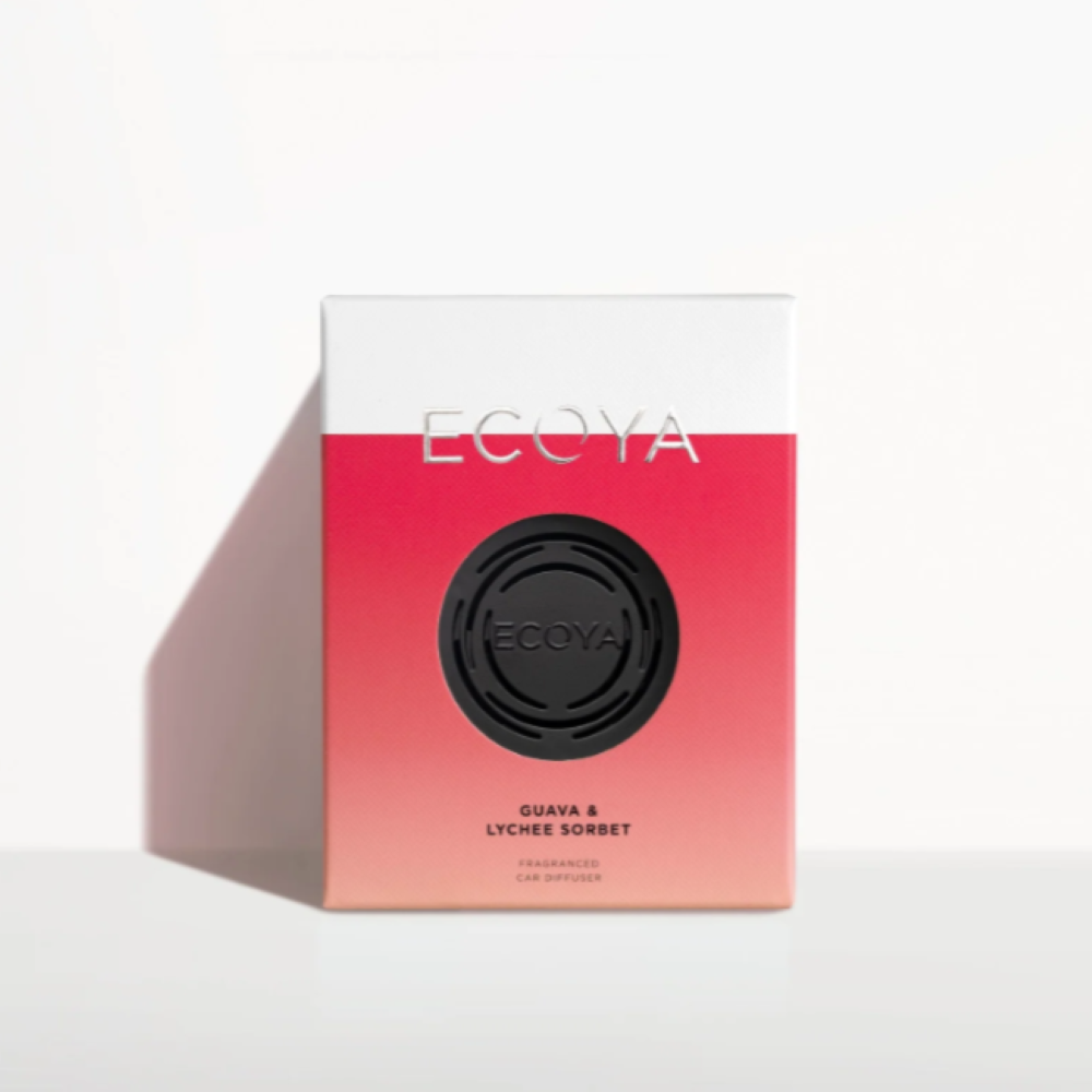 Ecoya Guava and Lychee Sorbet Car Diffuser thefragrancecounter.co.uk