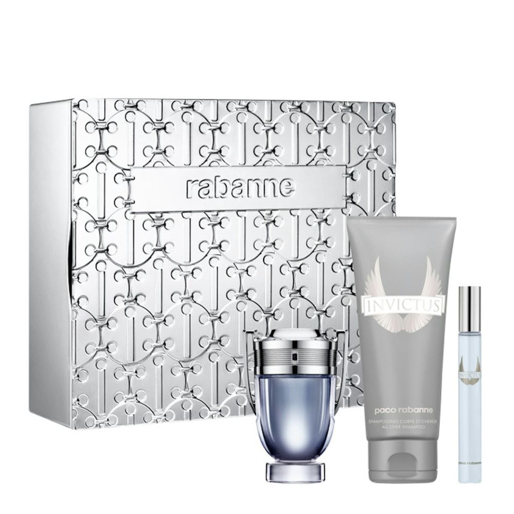 Paco Rabanne Invictus 100ml Gift Set (EDT 100ml, Shower Gel, Travel Spray)