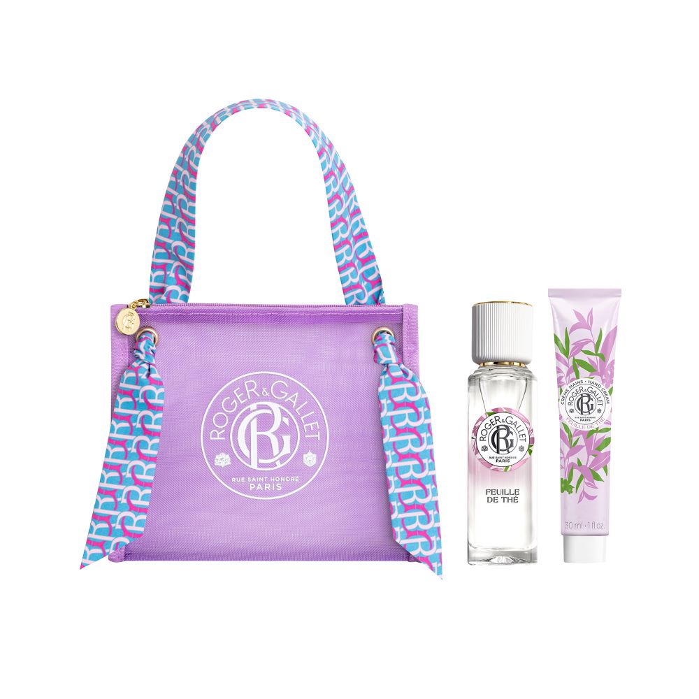 Roger & Gallet Feuille De The Gift Washbag with EDT 30ml and Hand Cream 30ml