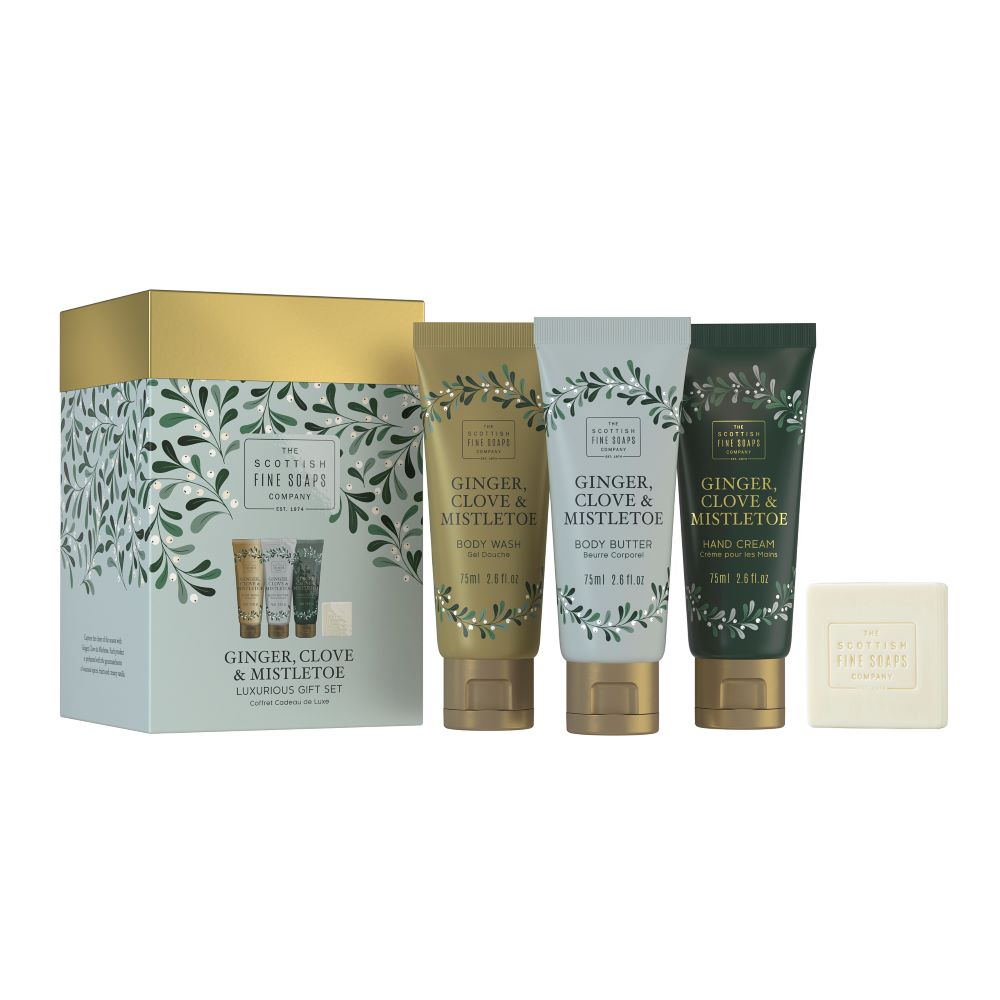 Scottish Fine Soaps Ginger, Clove and Mistletoe Luxury Gift Set