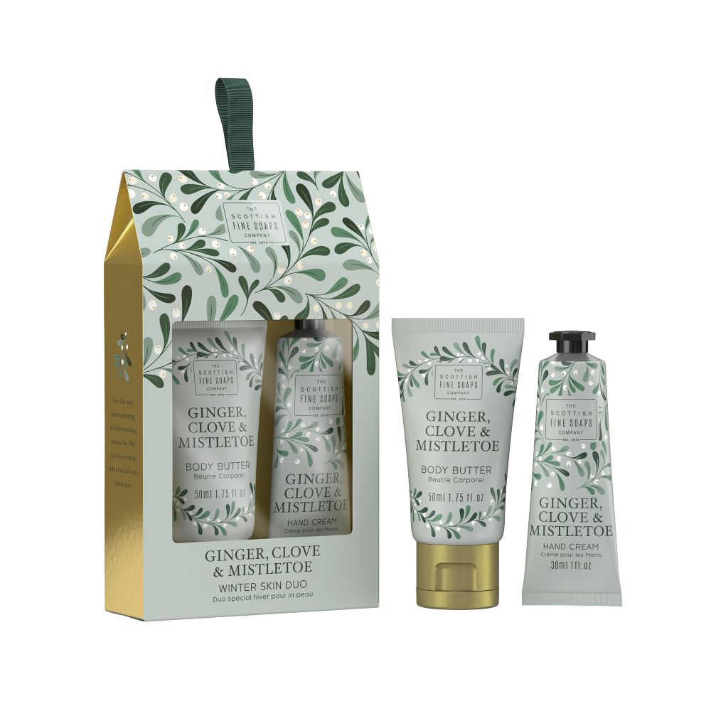 Scottish Fine Soaps Ginger, Clove and Mistletoe Winter Skin Duo