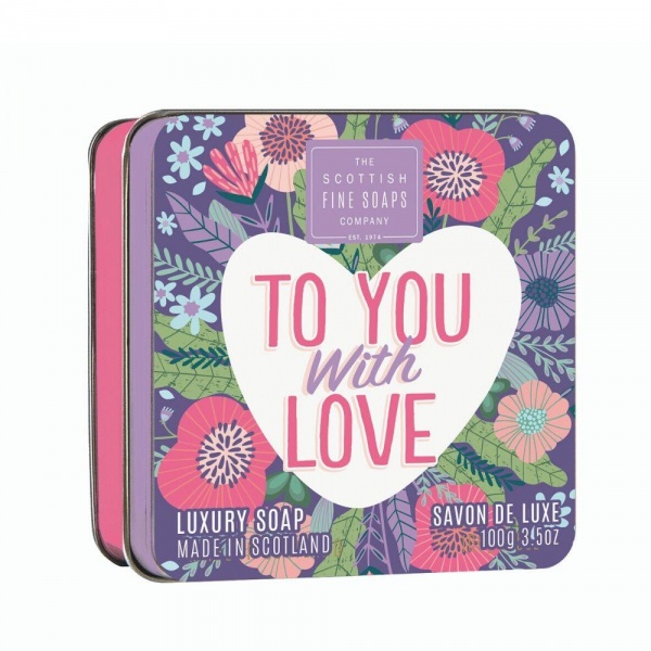 Scottish Fine Soaps Sweet Heart Soap in a Tin To You With Love 100g