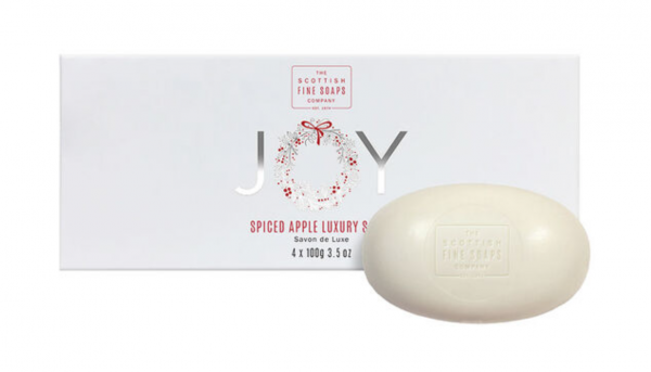 Scottish Fine Soaps Joy Spiced Apple Luxury Soap Gift Set 4 x 100g 2021