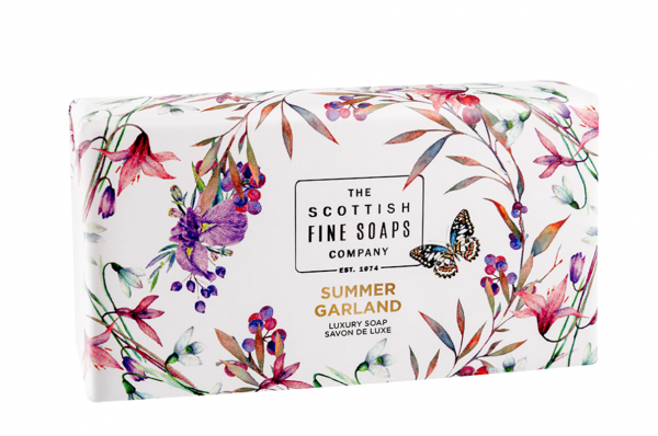 Scottish Fine Soaps Summer Garland Luxury Soap Bar Wrapped 220g