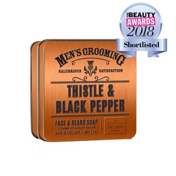 Scottish Fine Soaps Men Thistle & Black Pepper Face & Beard Soap 100g