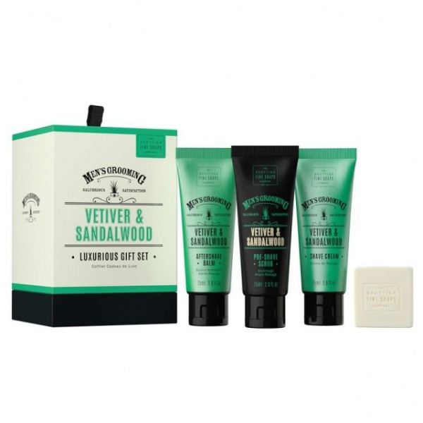 Scottish Fine Soaps Vetiver & Sandalwood Luxurious Gift Set