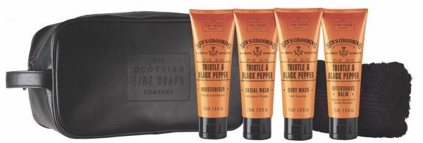Scottish Fine Soaps Mens Grooming Travel Wash Bag Gift Set