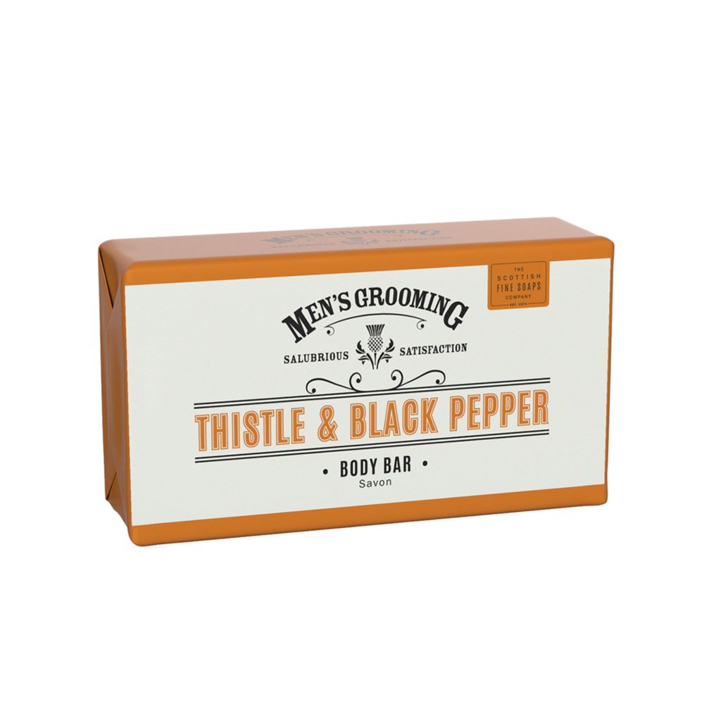 Scottish Fine Soaps Thistle & Black Pepper - Wrapped Soap Body Bar 220g